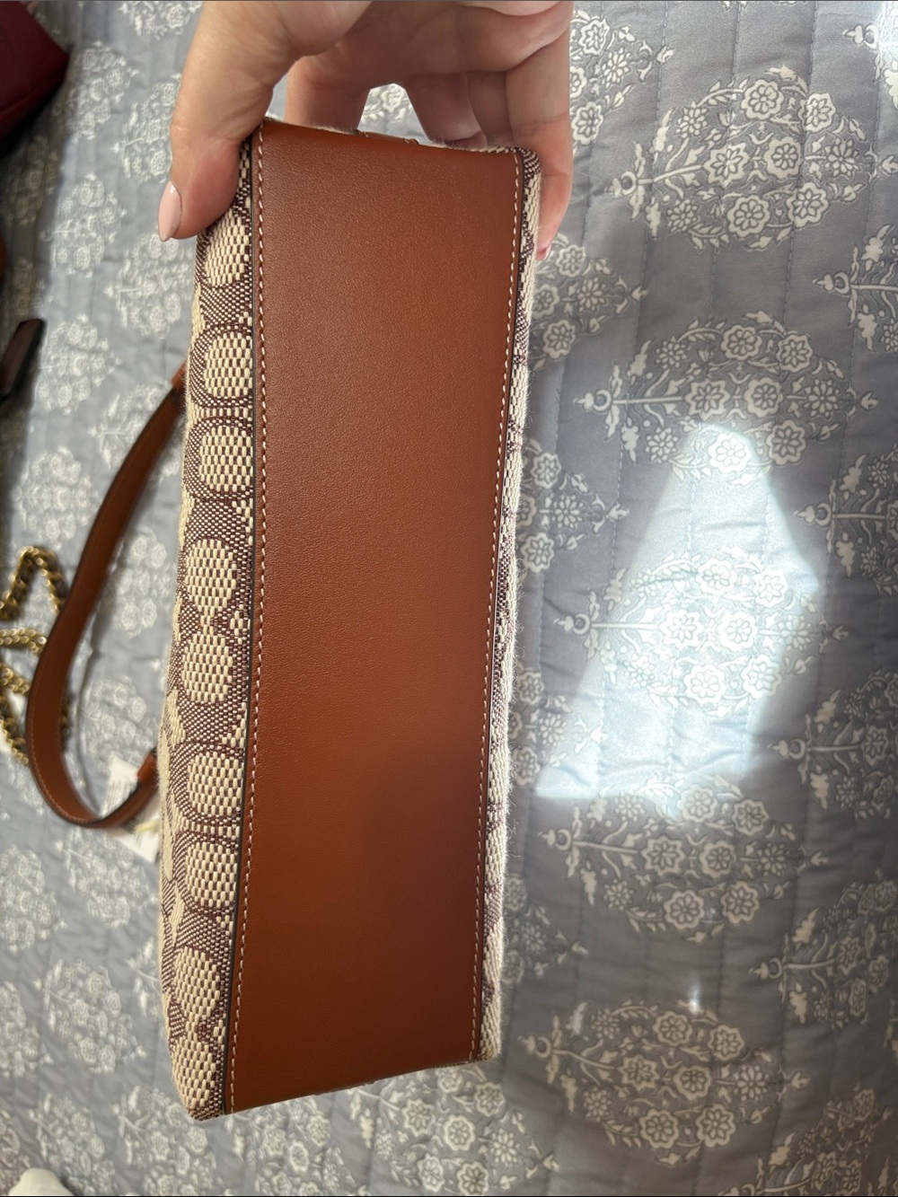 COACH Brown and Cream Signature Jacquard Shoulder Bag - Picture 5 of 5